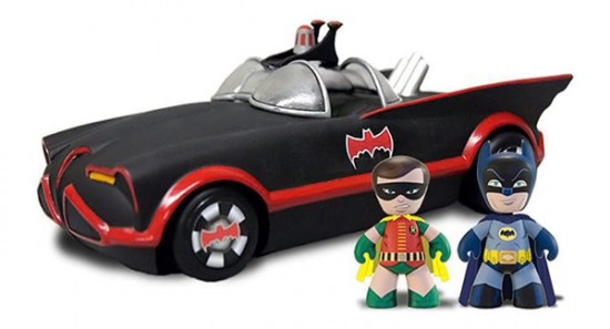 Mezco-Toys-1966-Batmobile-with-Batman-and-Robin
