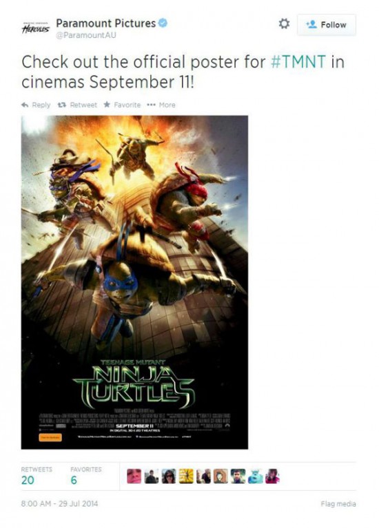 Ninja Turtles 9/11 tweet
