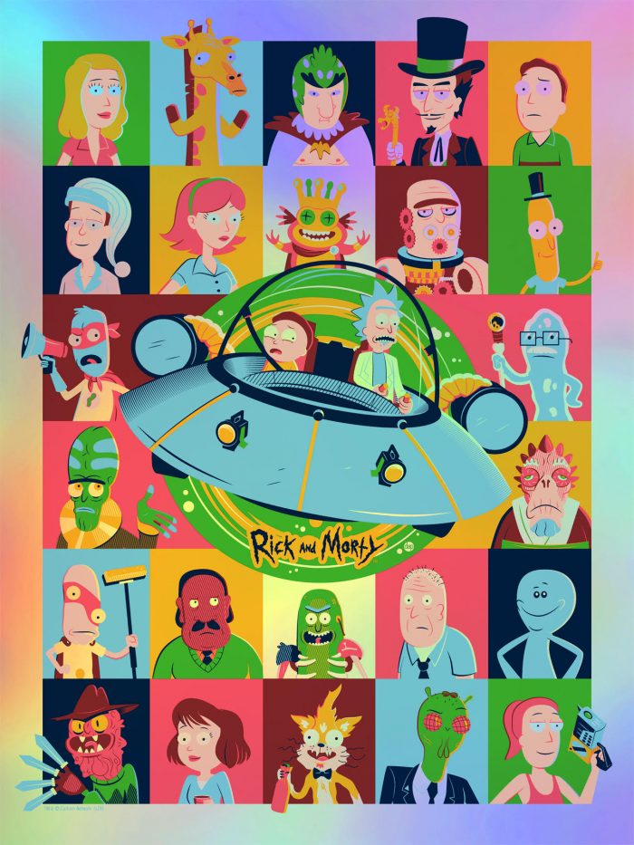 Dave Perillo "Rick and Morty" Foil Variant Screen print