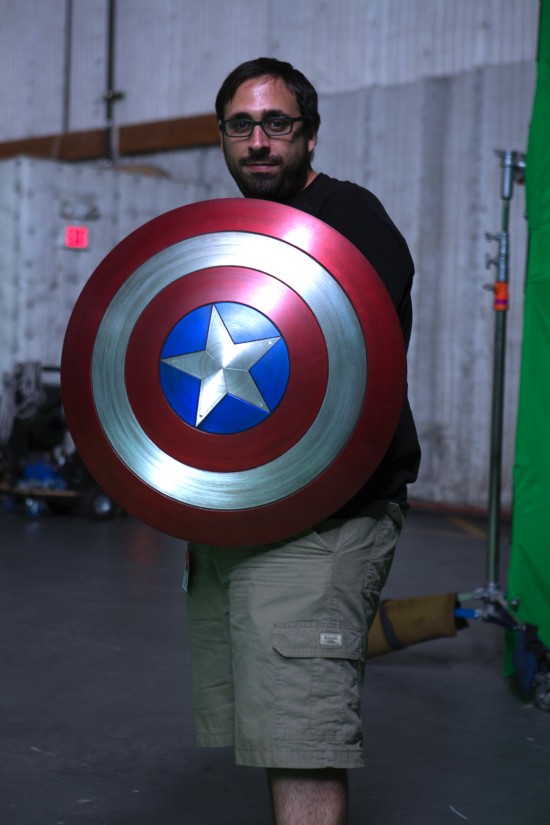 Peter Sciretta on the set of Captain America: The Winter Soldier
