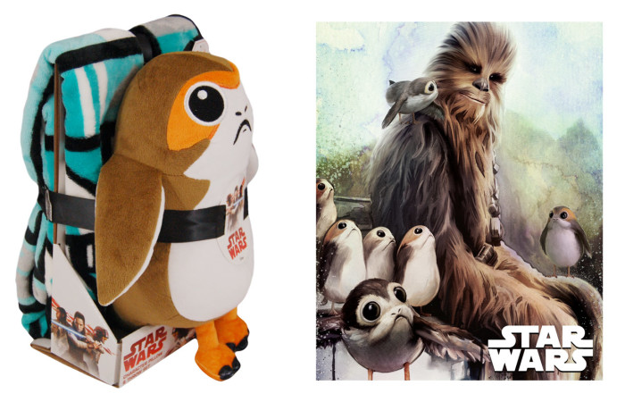 Porg pillow and throw