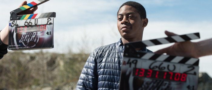 RJ Cyler on set