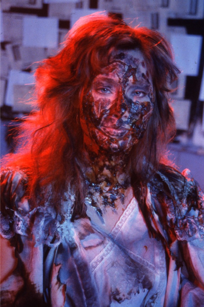 Death Spa: Sheri Shattuck in make-up, pre burn