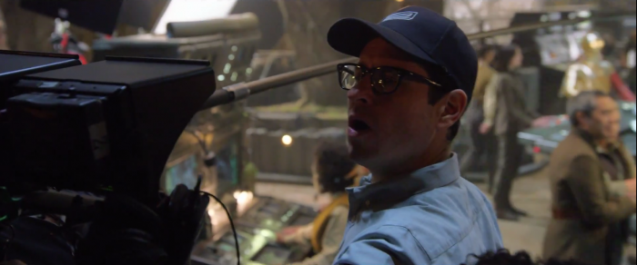 JJ Abrams and Ken Leung in Star Wars: The Force Awakens