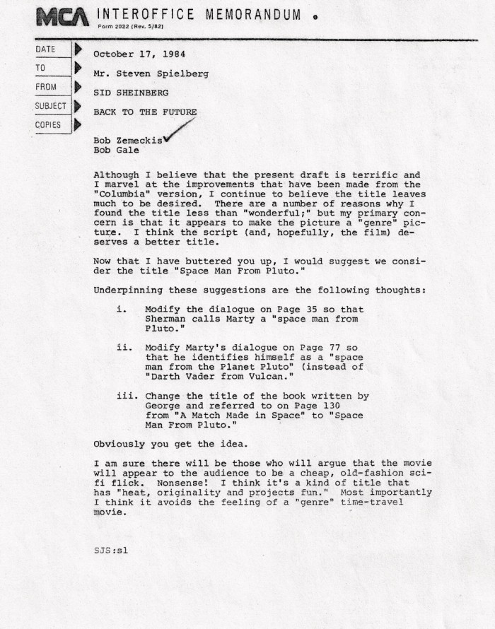 Sid Sheinberg's Infamous Memo