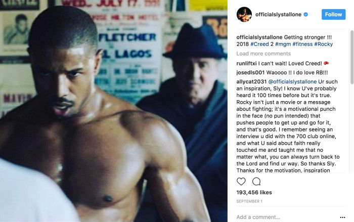 Stallone Creed 2 Insta