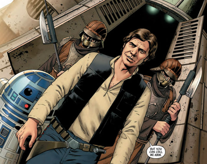 Star wars comic Han Solo panel