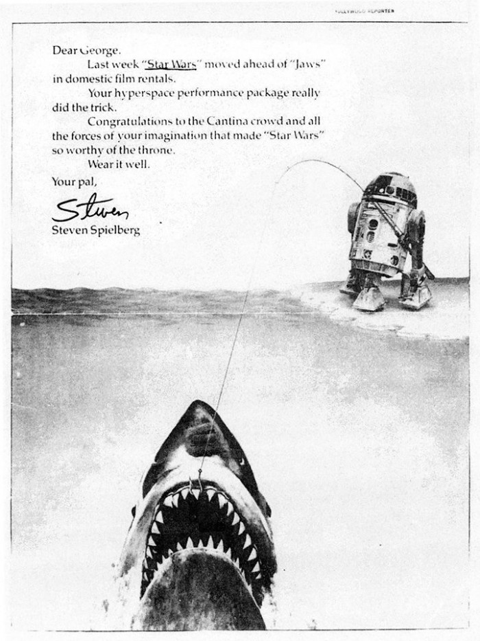 Steven-Spielbergs-Ad-Congratulating-George-Lucas-For-Star-Wars