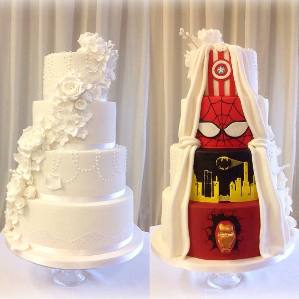 Superhero wedding cake