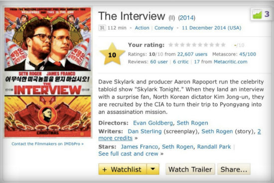 The Interview IMDB 10