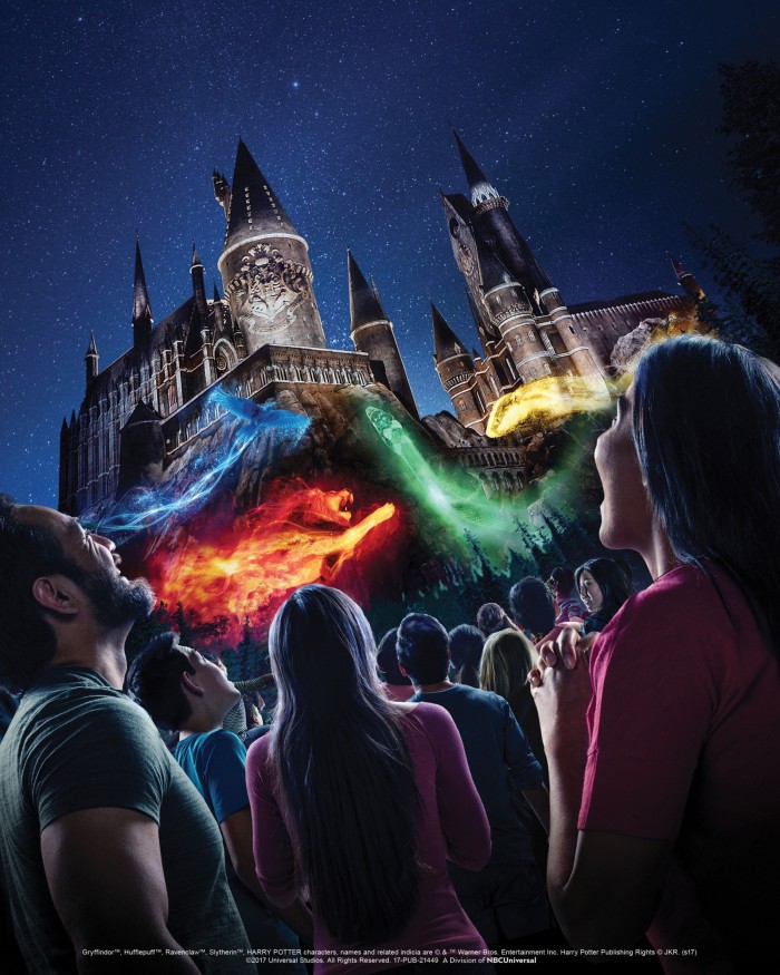 The Nighttime Lights at Hogwarts Castle