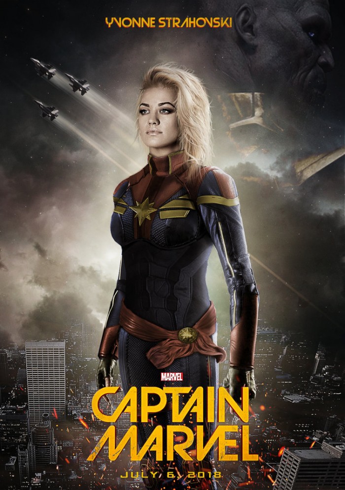 Yvonne Strahovski as Captain Marvel (fanart)