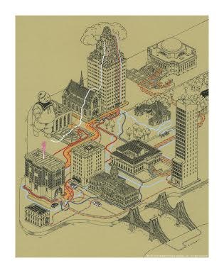 Andrew DeGraff's Ghostbusters map