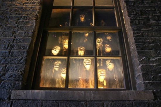 shrunken heads in knockturn alley in wizarding world of harry potter