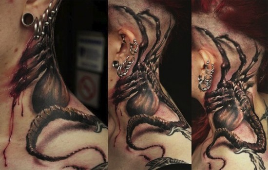 Aliens Facehugger Tattoo