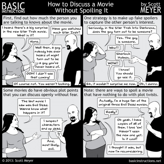 How to discuss a movie without spoiling it