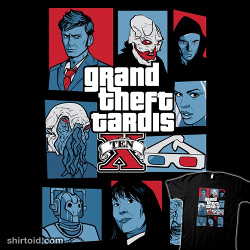 Grand Theft Tardis Ten t-shirt
