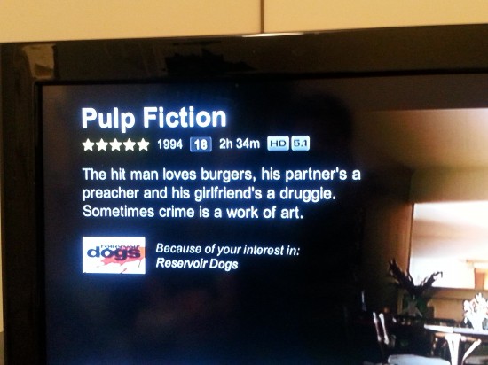 The Netflix description of Pulp Fiction