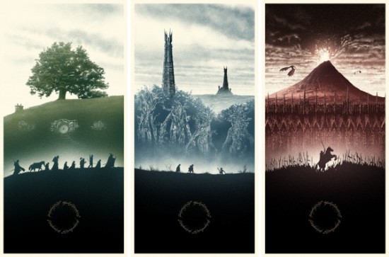 Marko Manev's Awesome LORD OF THE RINGS Glow-in-the-Dark Triptych Set