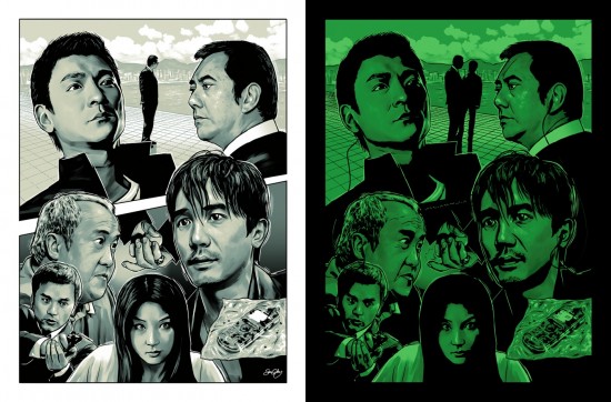 Sam Gilbey's Infernal Affairs print for the Glow in the dark show