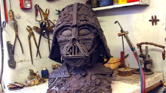 Darth Vader Sculpture Made From Scrap Metal