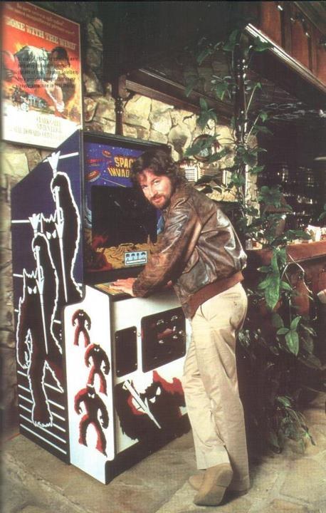 a young Steven Spielberg with his Arcade Games collection