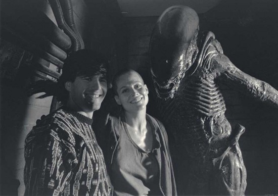 Sigourney Weaver on the set of Alien 3