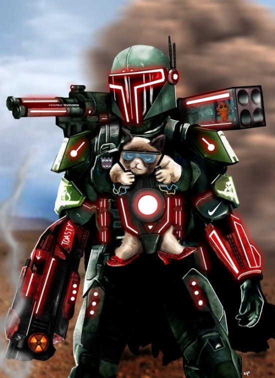 Boba Fett + Grumpy Cat + Tron