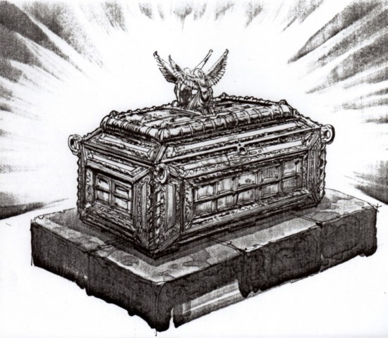 Joe Johnston concept art of the Ark of the Covenant from Raiders of the Lost Ark