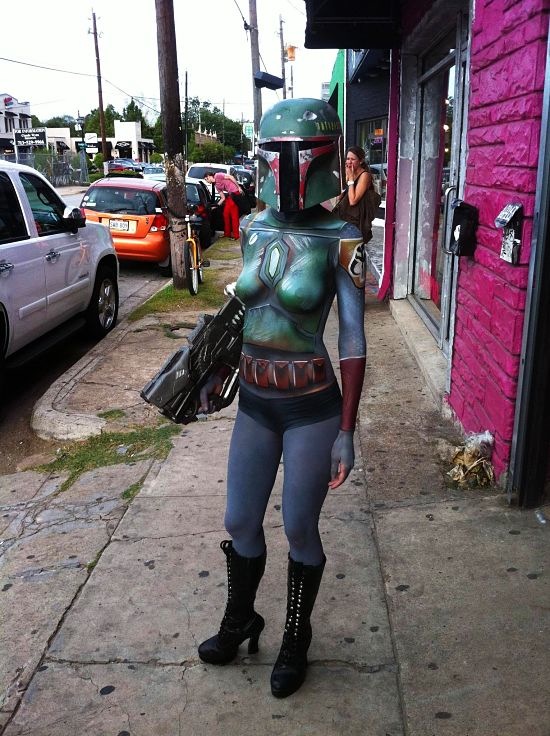 Body Painted Lady Boba Fett.