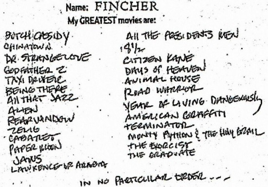 David Fincher's List of 26 Greatest Movies