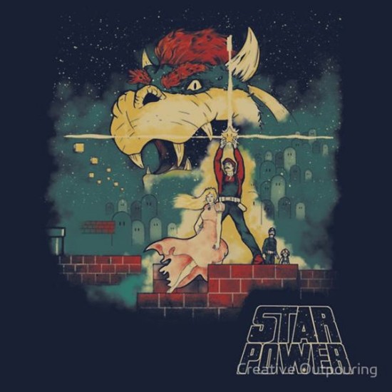 Super Mario And Star Wars Collide T-Shirt