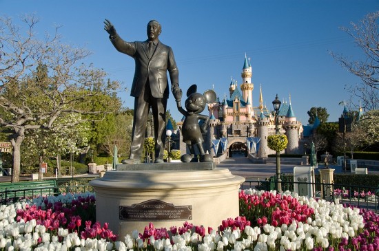 Walt Disney partner statue at Disneyland theme park