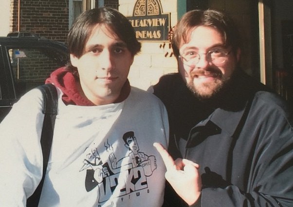 Peter Sciretta with Kevin Smith at Vulgarthon 2002