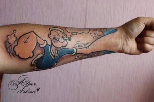 Popeye's Fist Tattoo 