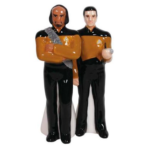 Star Trek Worf and Data Salt and Pepper Shakers