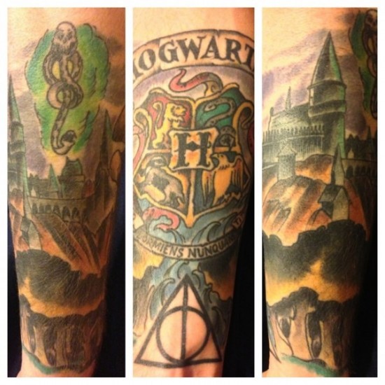 Harry Potter Half Sleeve Tattoo