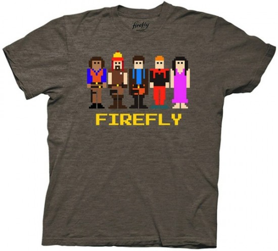 The Crew Of Firefly's Serenity In 8-Bit T-Shirt