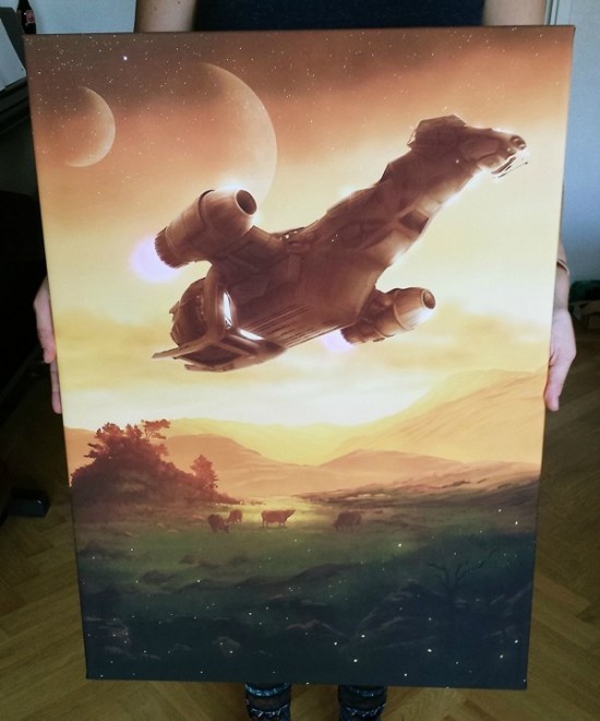 Serenity Flies Again In This Shiny Fan Painting