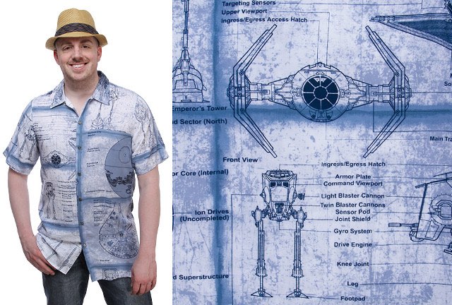 Star Wars Vehicle Schematics Hawaiian Shirt