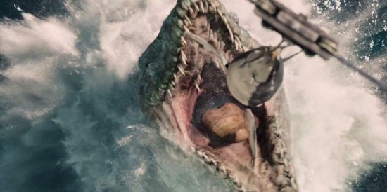 Jurassic World water dinosaur possibly a Mosasaurus