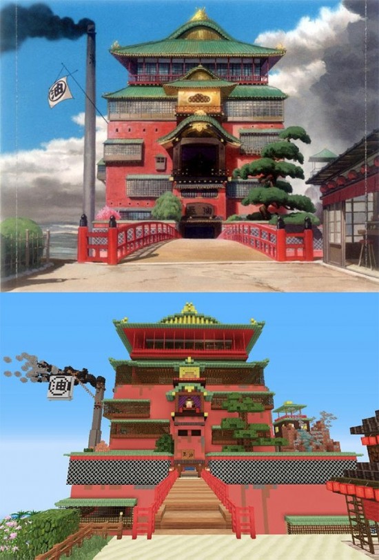 Ghiblis Spirited Away in Minecraft