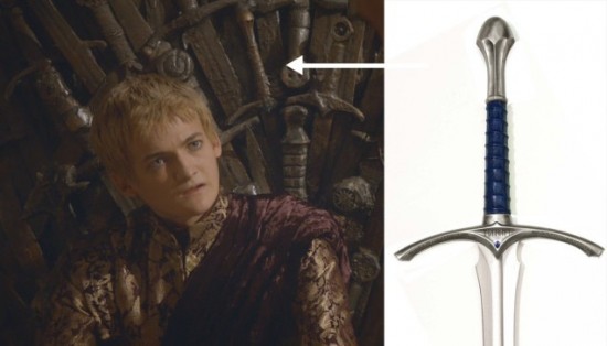 Yep, that's totally Gandalf's sword in Game of Thrones' Iron Throne