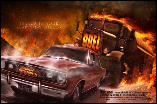 Steven Spielberg's DUEL poster by Casey Callender