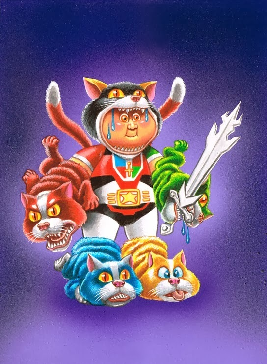 Brent Engstrom's Voltron-inspired Garbage Pail Kids painting