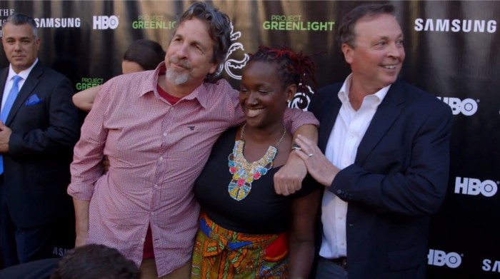 Effie Brown with the Farrellys at the premiere of The Leisure Class