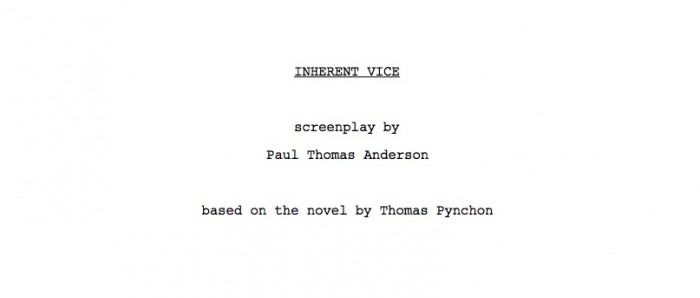 "Inherent Vice" Screenplay 