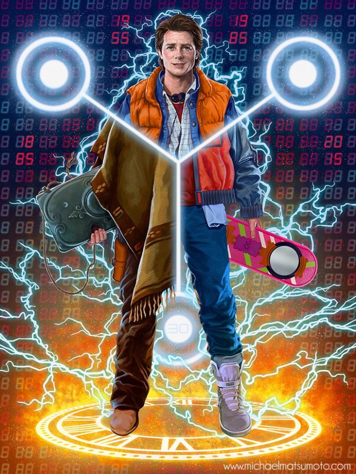 mkmatsumoto's Back to the Future trilogy inspired W8AMINIT art