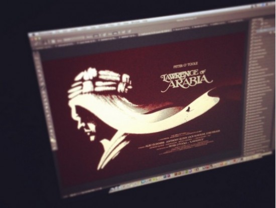 Olly Moss' work in progress Lawrence of Arabia poster