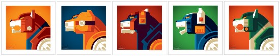 VOLTRON LIONS PRINT SET BY TOM WHALEN